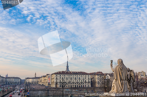 Image of Turin, Italy - January 2016: Faith Statue