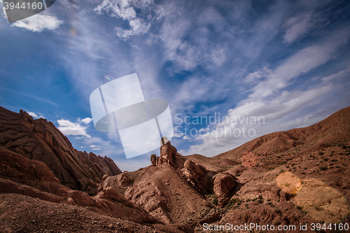 Image of Scenic landscape in Dades Gorges, Atlas Mountains, Morocco