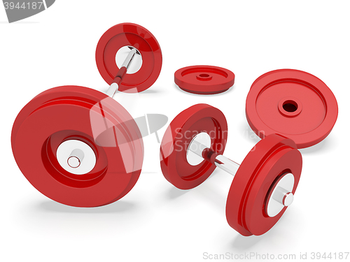 Image of Gym Exercise Indicates Working Out And Dumbbells 3d Rendering