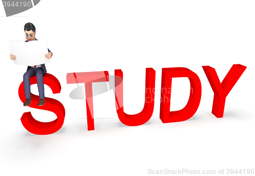 Image of Study Character Means Business Person And Learned 3d Rendering