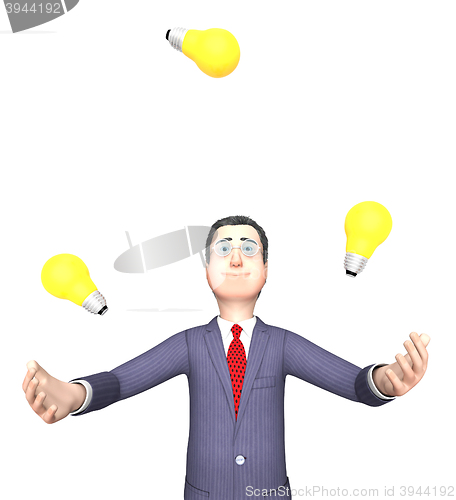 Image of Lightbulbs Character Represents Power Source And Agility 3d Rend