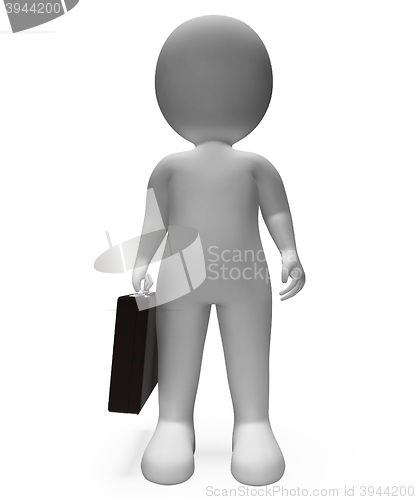 Image of Businessman Standing Means Waited Wait And Render 3d Rendering