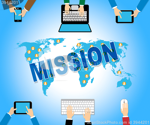 Image of Online Mission Indicates Web Site And Achievement