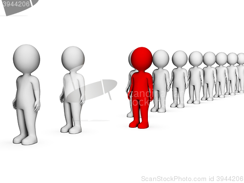 Image of Different Characters Indicates Stand Out And Discrimination 3d R