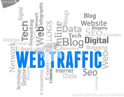 Image of Web Traffic Represents Wordclouds Customers And Websites