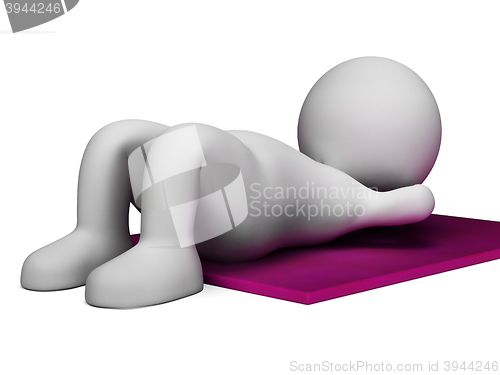 Image of Sit Ups Represents Get Fit And Abdomens 3d Rendering