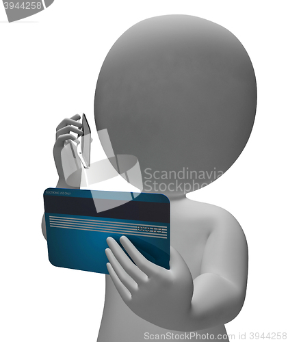 Image of Credit Card Represents Trade Loan And Debt 3d Rendering