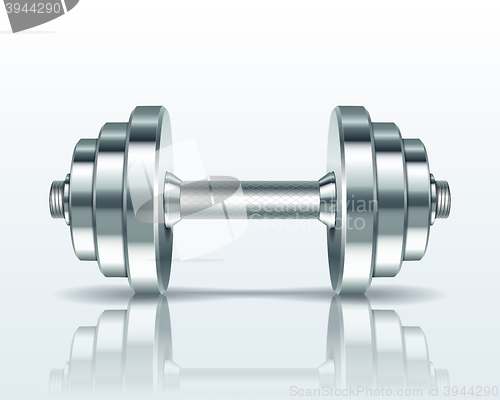 Image of Metal realistic dumbbell