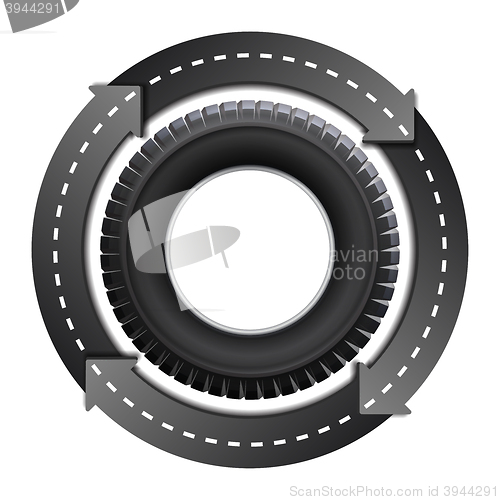 Image of Circles Arrow Road And Car tire