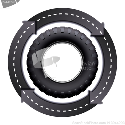 Image of Circles Arrow Road And Car tire