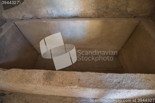 Image of sarcophagus in St. Nicholas church in Demre, Turkey