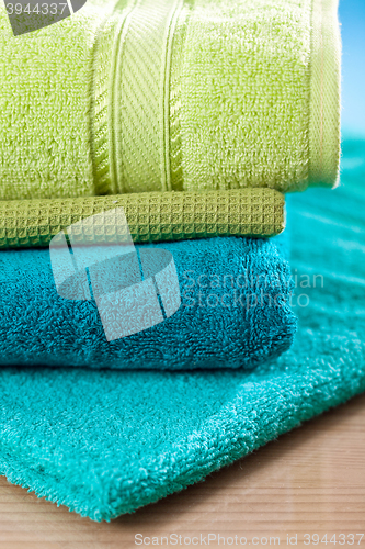 Image of stack of colorful towels