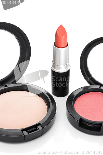 Image of Lipstick, blush and face powder