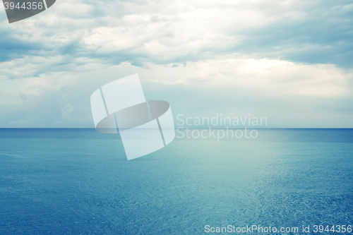 Image of Blue sea and cloudy sky