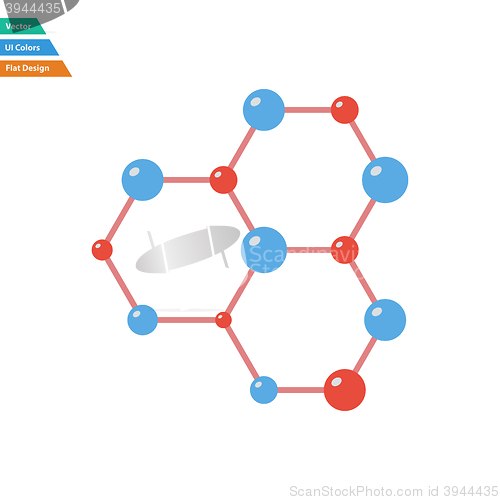 Image of Flat design icon of chemistry hexa connection
