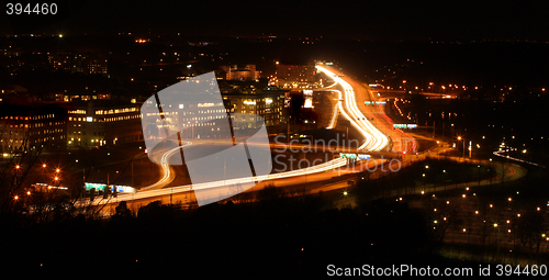 Image of cars at night with motion blur