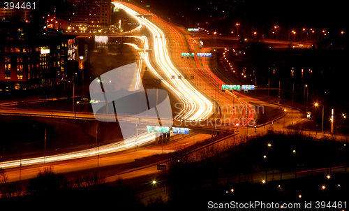 Image of cars at night with motion blur