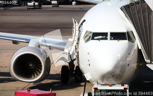 Image of  plane parked at the airport