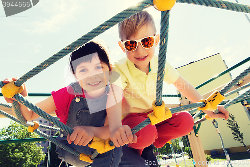 Image of group of happy kids on children playground