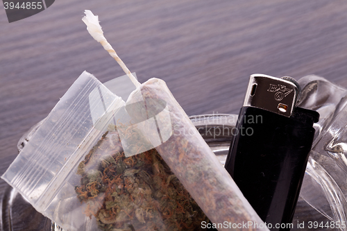 Image of Close up of marijuana and smoking paraphernalia