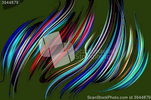 Image of Fractal image: glowing colored stripes and lines.