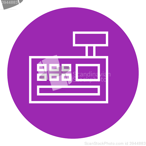 Image of Cash register machine line icon.