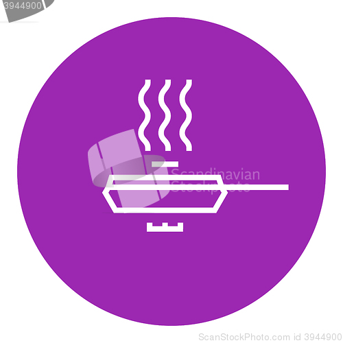 Image of Frying pan with cover line icon.