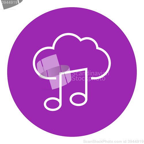 Image of Cloud music line icon.