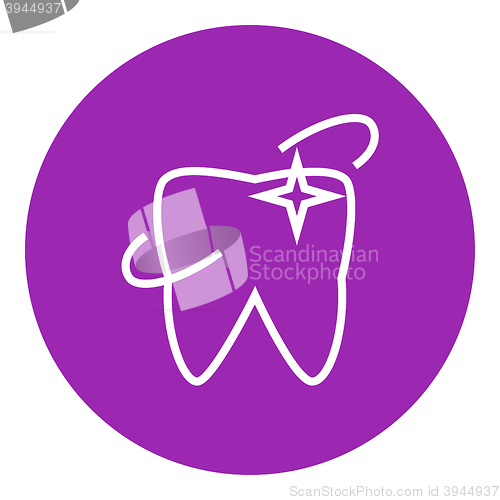 Image of Shining tooth line icon.