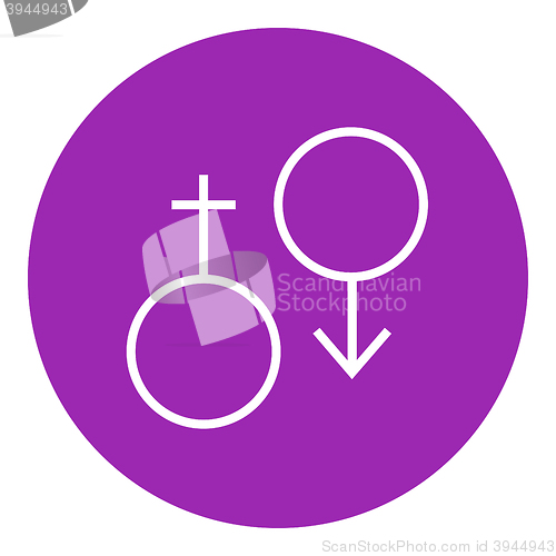 Image of Male and female symbol line icon.