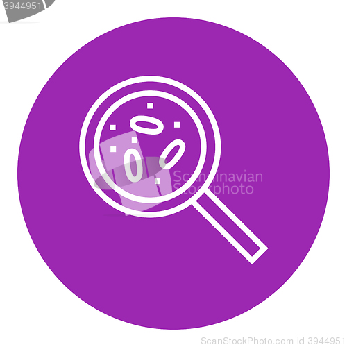 Image of Microorganisms under magnifier line icon.