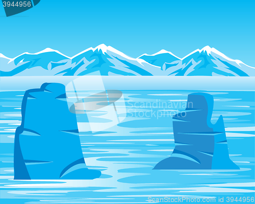 Image of Arctic landscape with iceberg