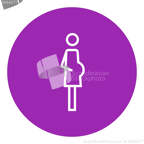 Image of Pregnant woman line icon.