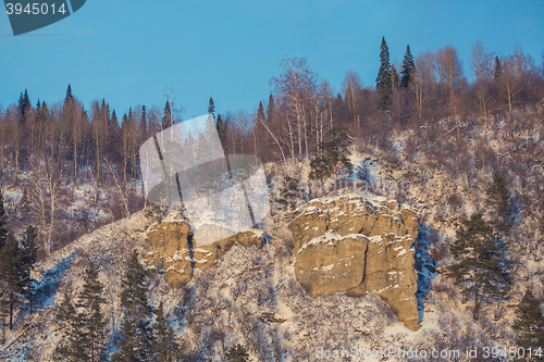 Image of face mountain in winter time