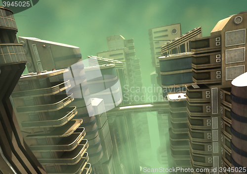 Image of 3D Illustration Futuristic City