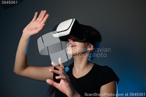 Image of Woman using the virtual reality headset