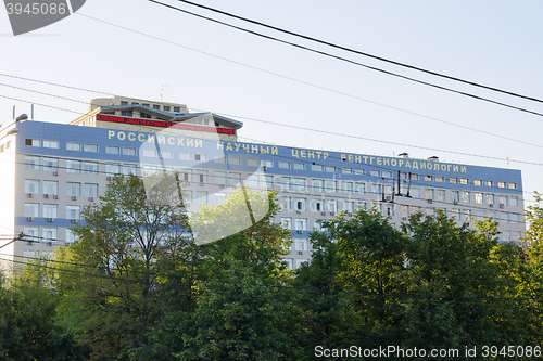 Image of Moscow, Russia - August 11, 2015: The building of the Russian Scientific Center of Radiology, ul. Trade Union House 86