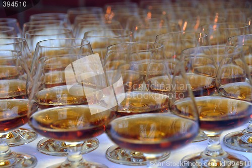 Image of brendy glasses filled with alcohol