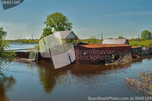 Image of Spring flooding in Russian village