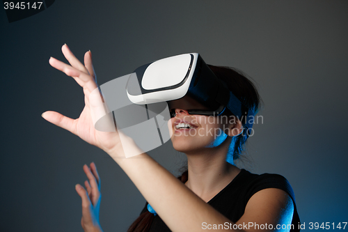 Image of Woman using the virtual reality headset