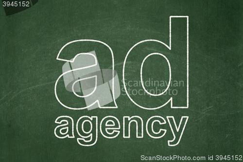 Image of Marketing concept: Ad Agency on chalkboard background