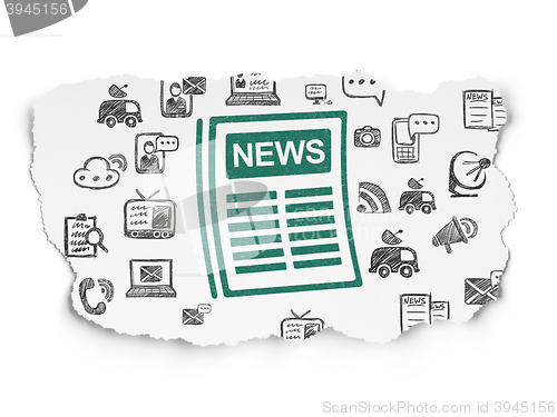 Image of News concept: Newspaper on Torn Paper background