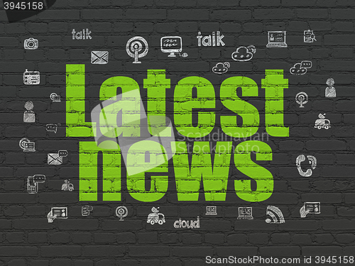 Image of News concept: Latest News on wall background
