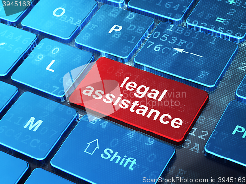 Image of Law concept: Legal Assistance on computer keyboard background
