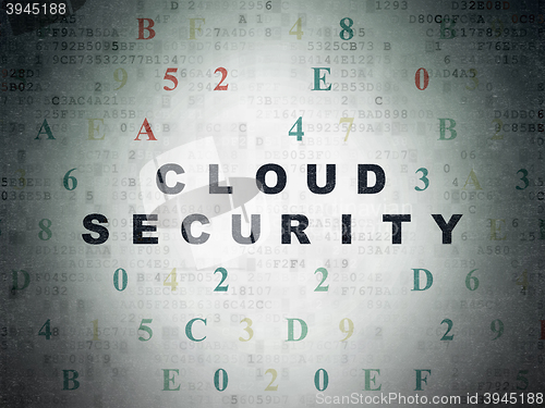 Image of Cloud computing concept: Cloud Security on Digital Data Paper background