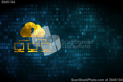 Image of Cloud computing concept: Cloud Network on digital background