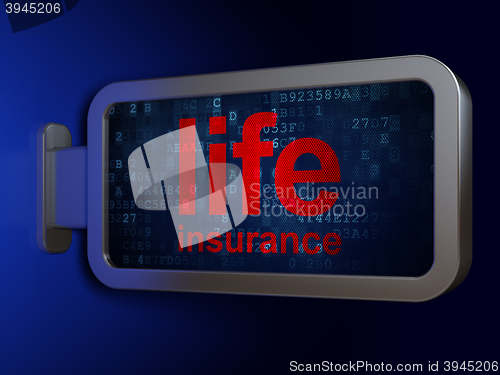 Image of Insurance concept: Life Insurance on billboard background