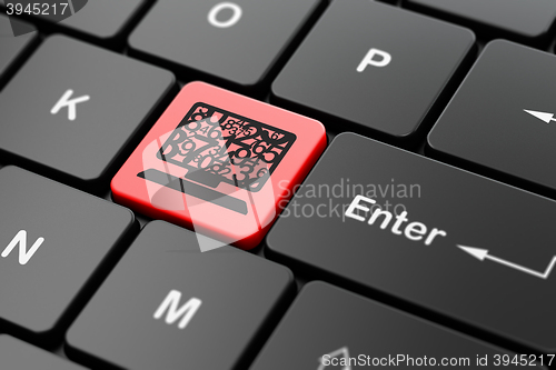 Image of Studying concept: Computer Pc on computer keyboard background