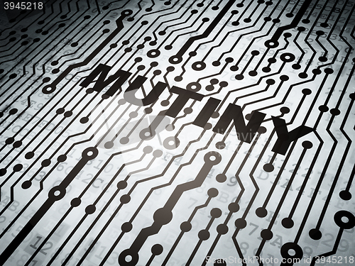 Image of Politics concept: circuit board with Mutiny