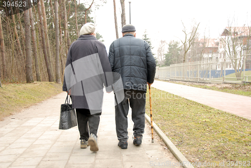 Image of senior couple strolling